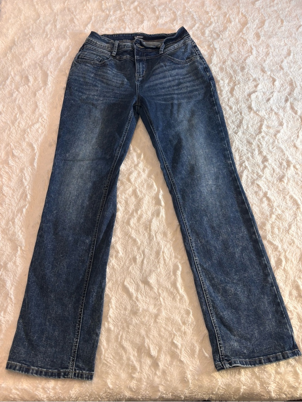 Flamingals Classic Women's Straight Leg Jeans - Dark Blue